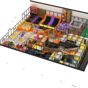 Competitive Custom Indoor Playground 4951 Sqft by Funtrek Global - custom playground equipment with trampoline, sandpit, ball pit, football area, obstacle course, slides, role-playing area for kids aged 5-12 years