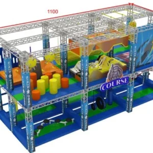 Children's Indoor Playground Equipment 6458 Sqft by Funtrek Global - ninja courses, trampoline zones, ocean ball pools, climbing walls, inflatable wipe zones, and slides with competitive prices for kids aged 5-12 years
