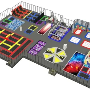 Custom Trampoline Park 10226 Sqft by Funtrek Global - trampoline park solutions for children and adults with free jump, foam pits, dodgeball, basketball dunk, climbing walls
