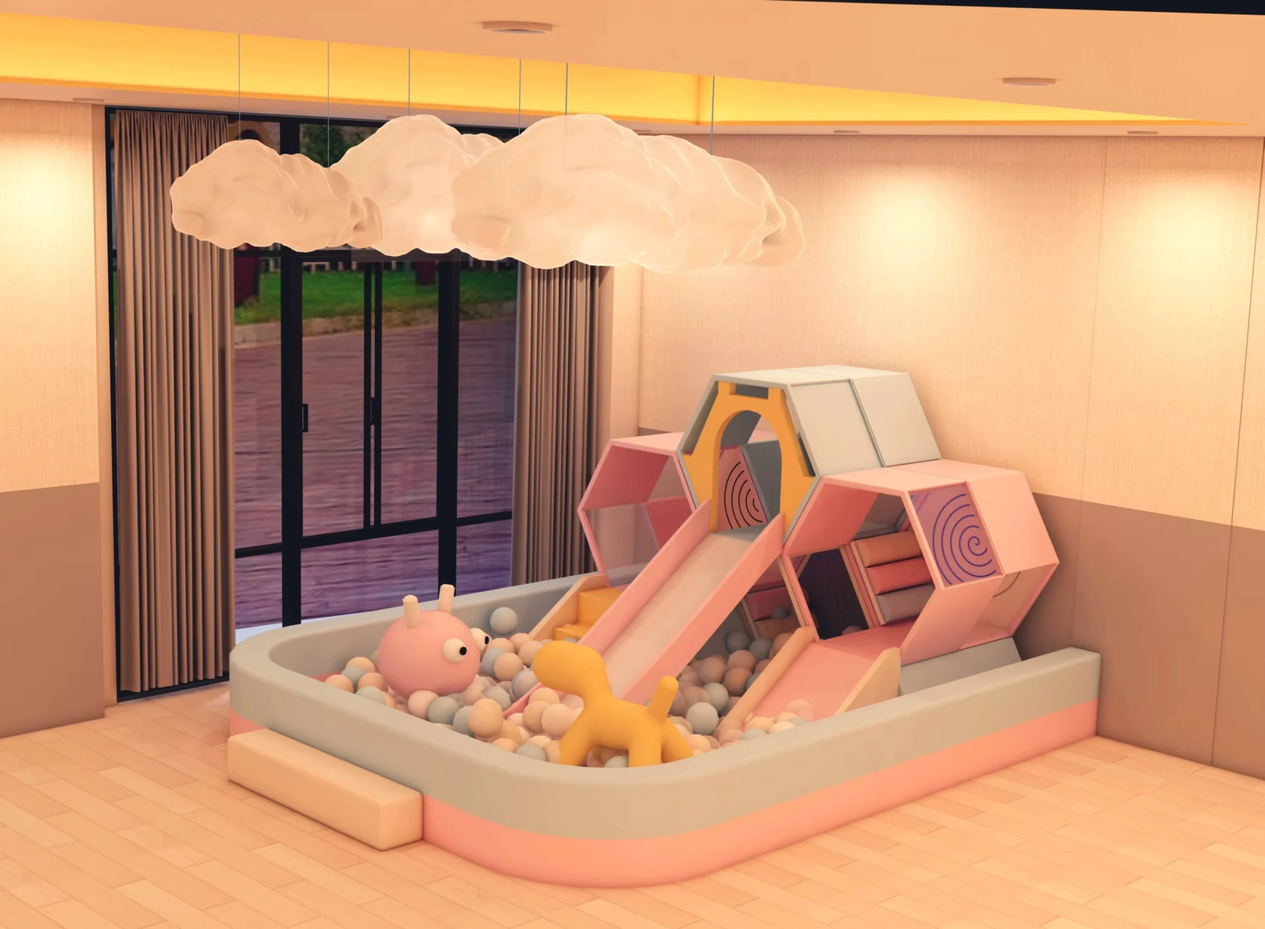 Best Children Indoor Playhouse Naughty Castle soft play area equipment by Funtrek Global - toddler game indoor playground with slides and ball pit