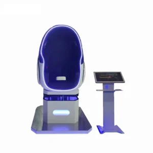 Best 9D VR Egg Chair Single Seater Virtual Reality Cinema Gaming Simulator by Funtrek Global - compact VR attraction with 9D effects and interactive controller